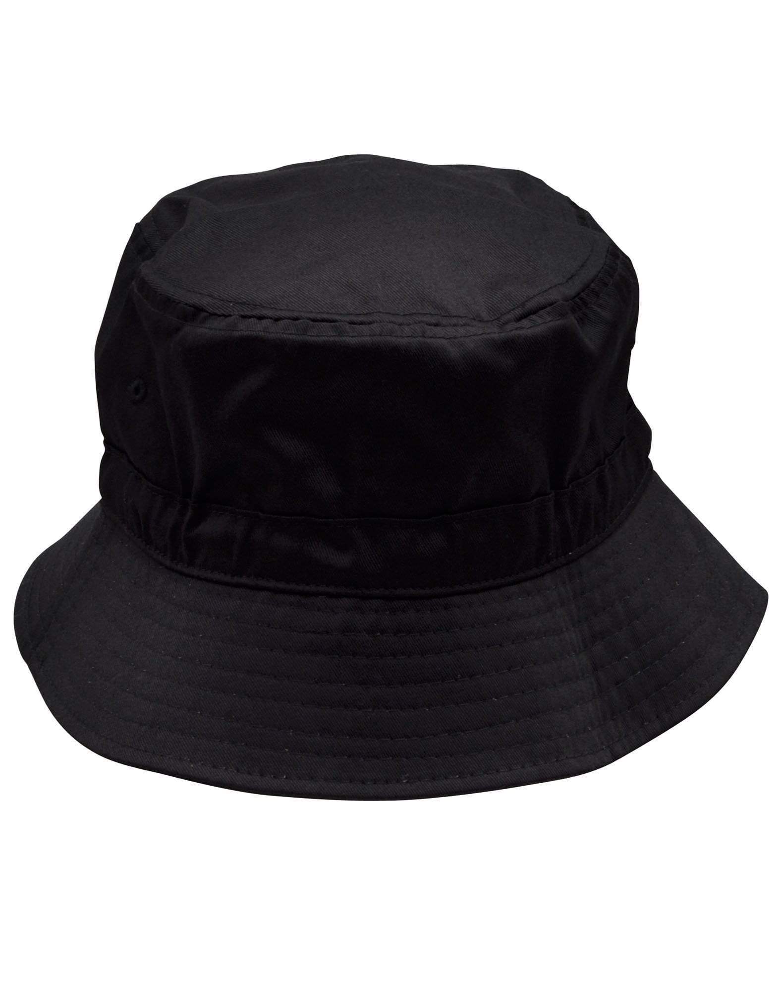 Bucket Hat With Toggle H1034 Active Wear Winning Spirit Black S/M 